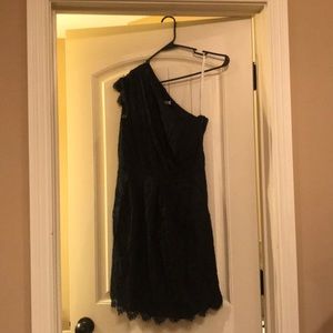 Shoshanna One Shoulder Black Cocktail Dress